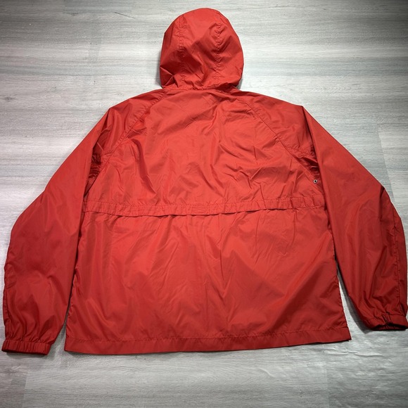 Eddie Bauer Jacket Mens Large Orange Hooded Full Zip Windbreaker Lined Shell - Picture 2 of 13
